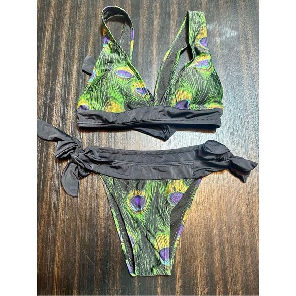 Peacock Print Bikini size S - Picture 2 of 9